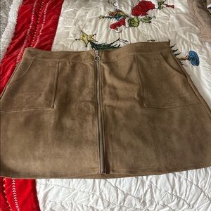 Maurices Tan Mini Skirt with Front Zipper